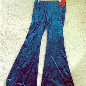 Crushed “velvet -look” wide leg bellbottoms